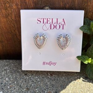 Stella & Dot Heart Studs Silver
